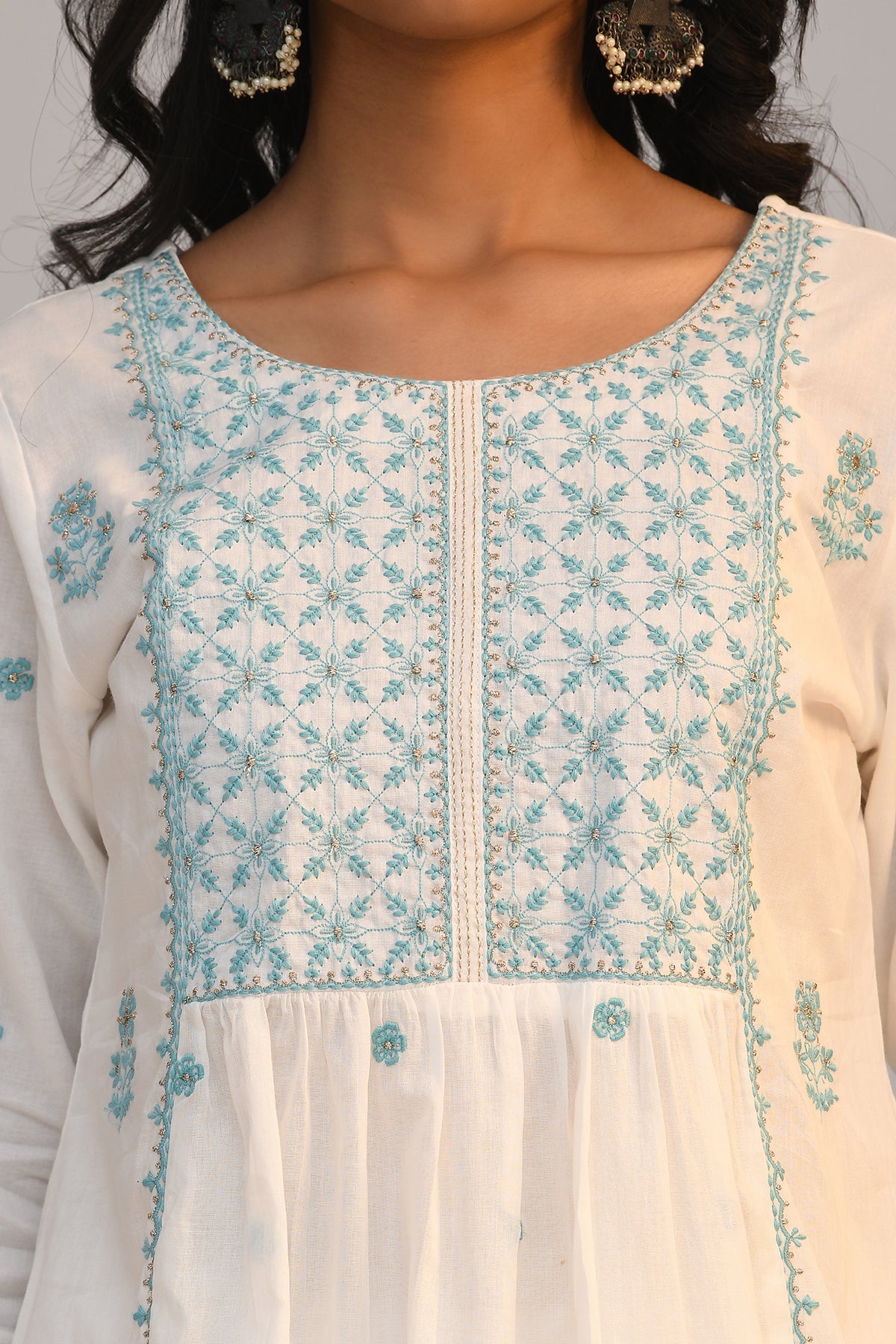 White Embroidered Kurta Set