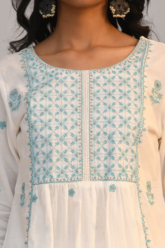 White Embroidered Kurta Set