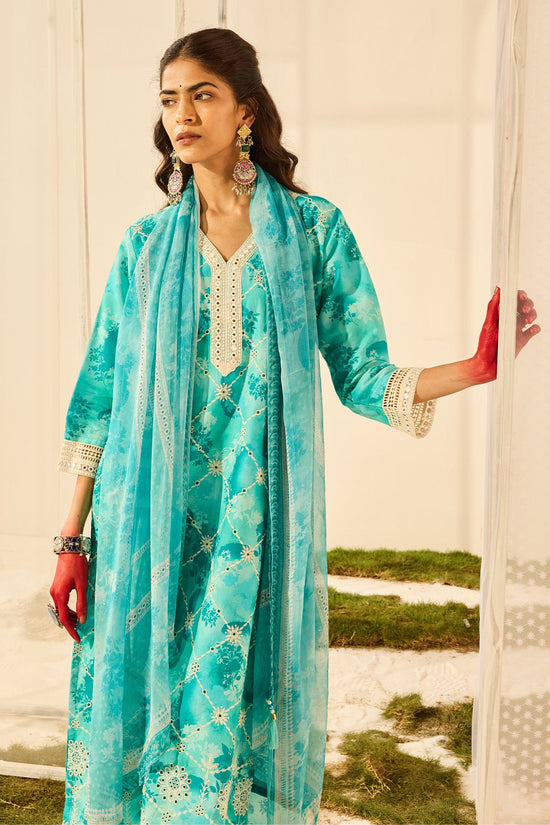 Green Chikankari Straight Kurta Set