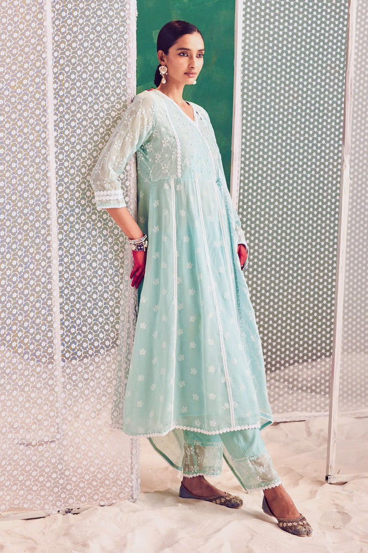 Green Printed Kurta Set