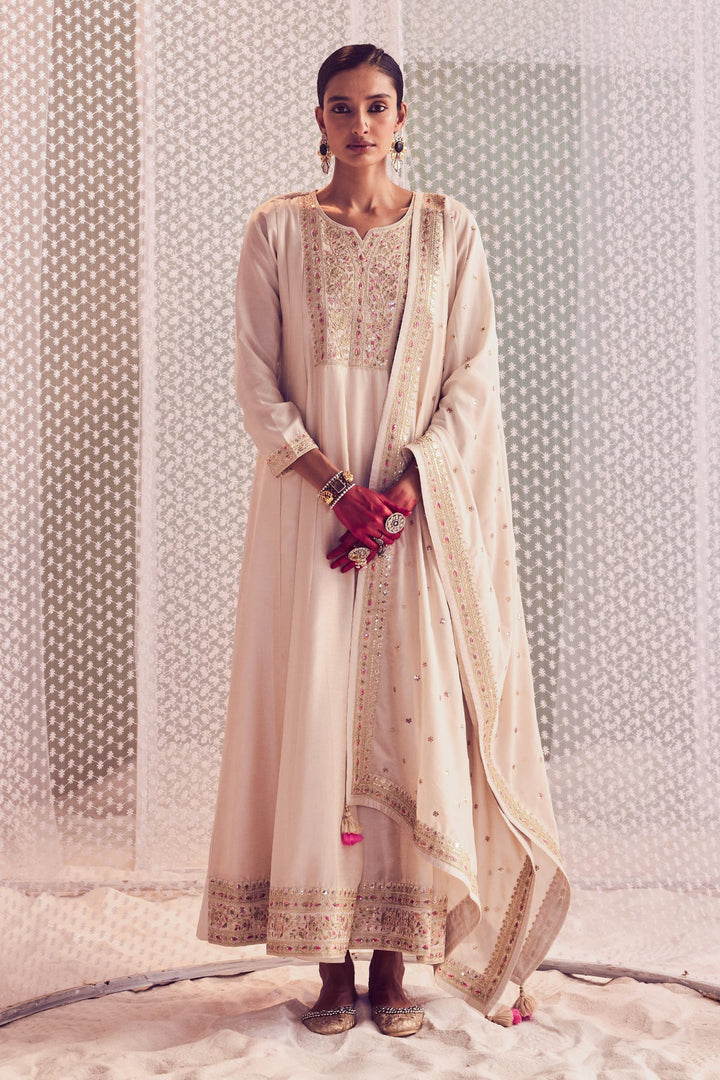 Cream Embroidered Dress