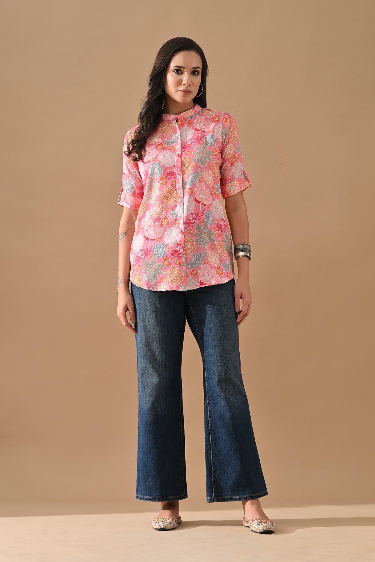 Pink Floral Printed Top