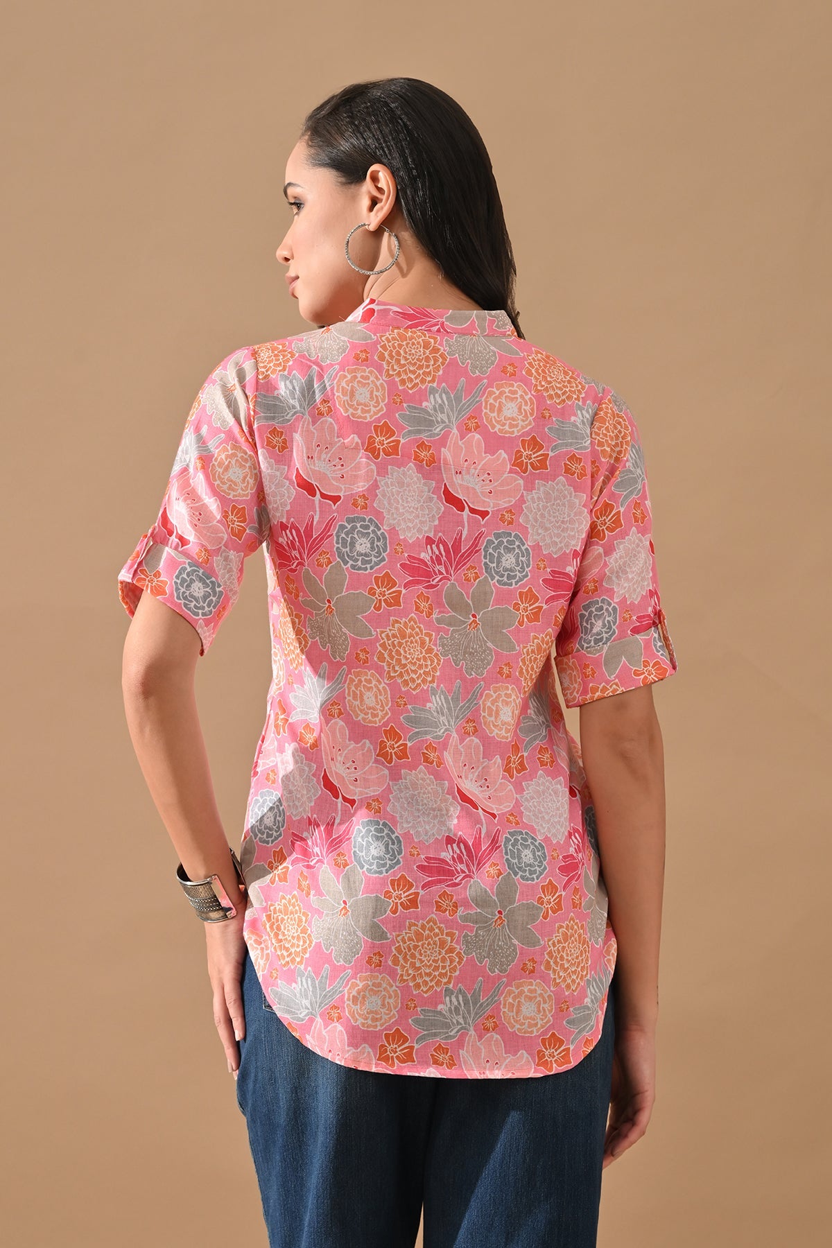Pink Floral Printed Top