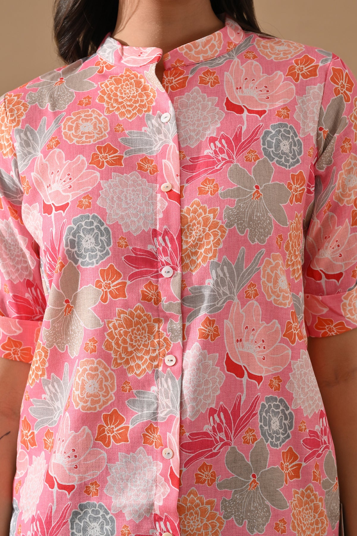 Pink Floral Printed Top