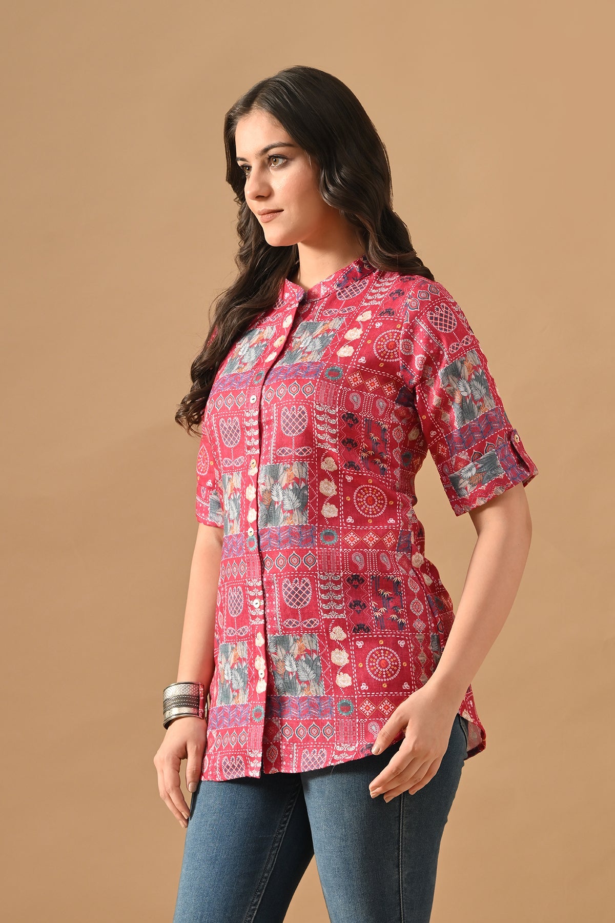 Pink Floral Printed Top