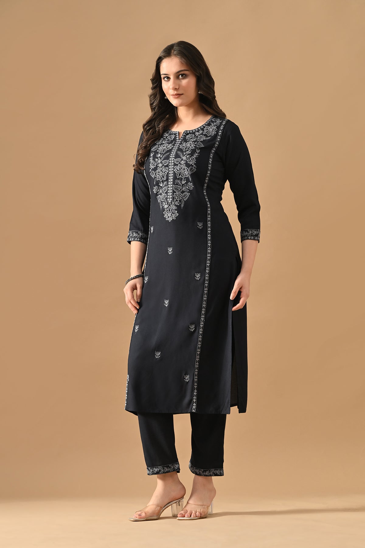 Blue Embroidered Kurta Set