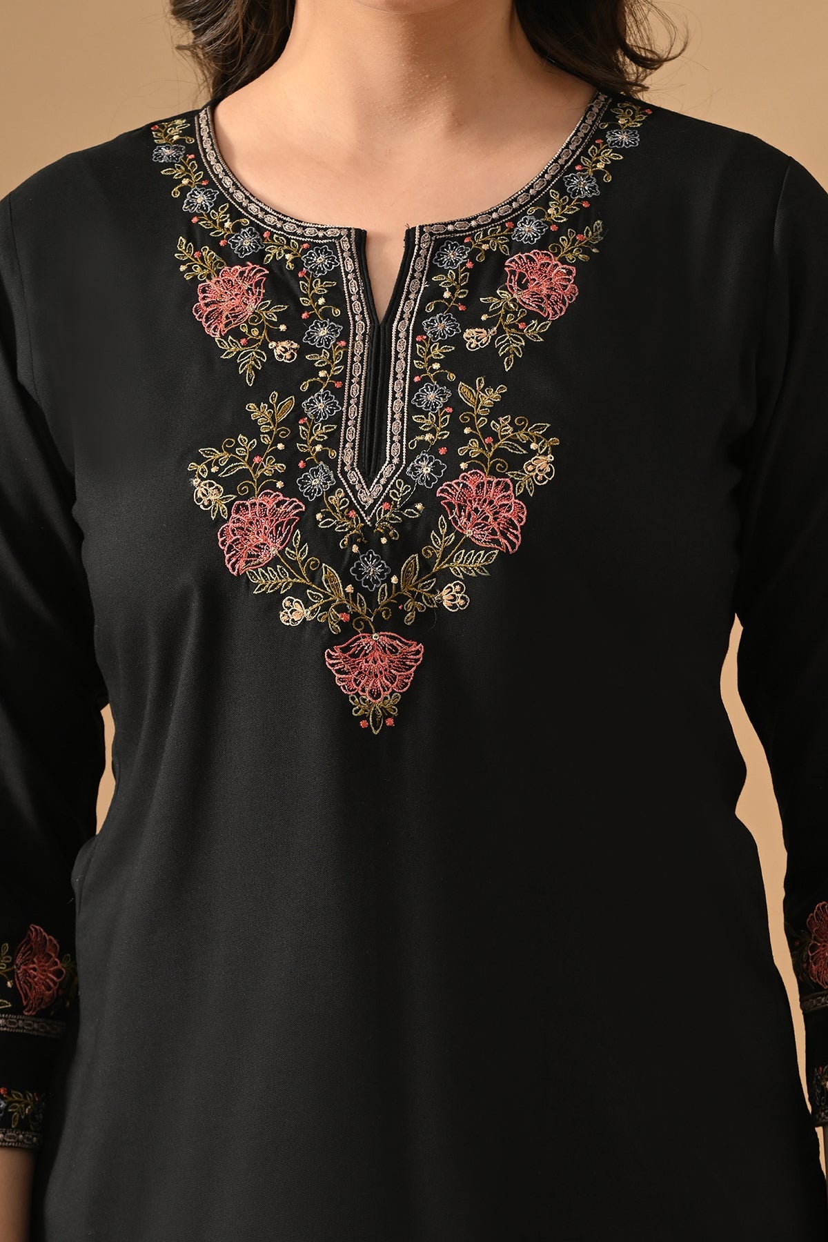 Black Embroidered Top