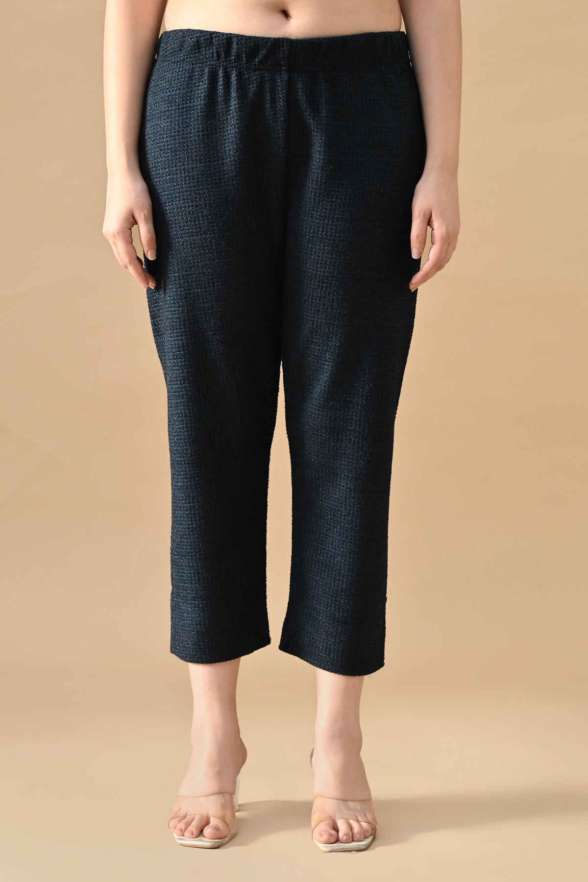 Winter Blue Solid Knitted Co-Ord Set