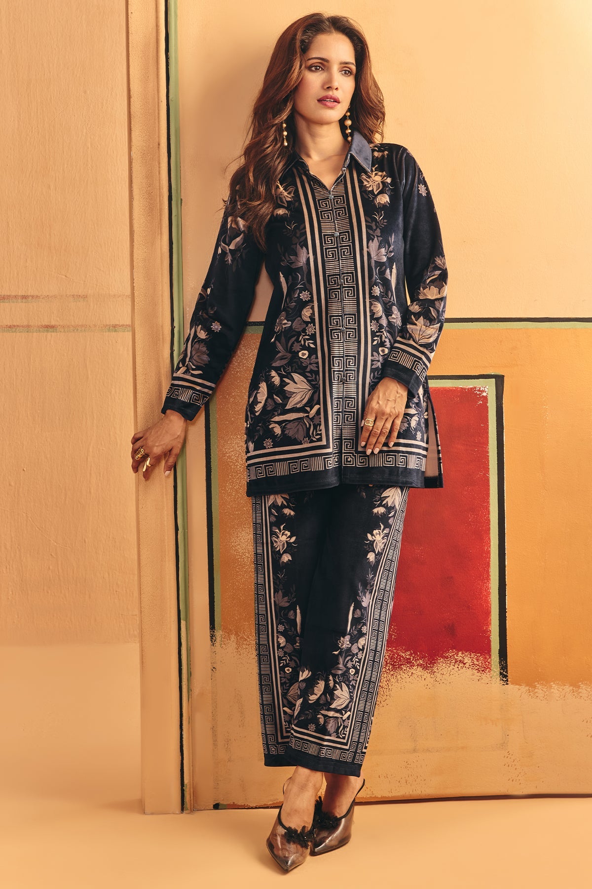 Winter Grey Velvet Co-Ord Set