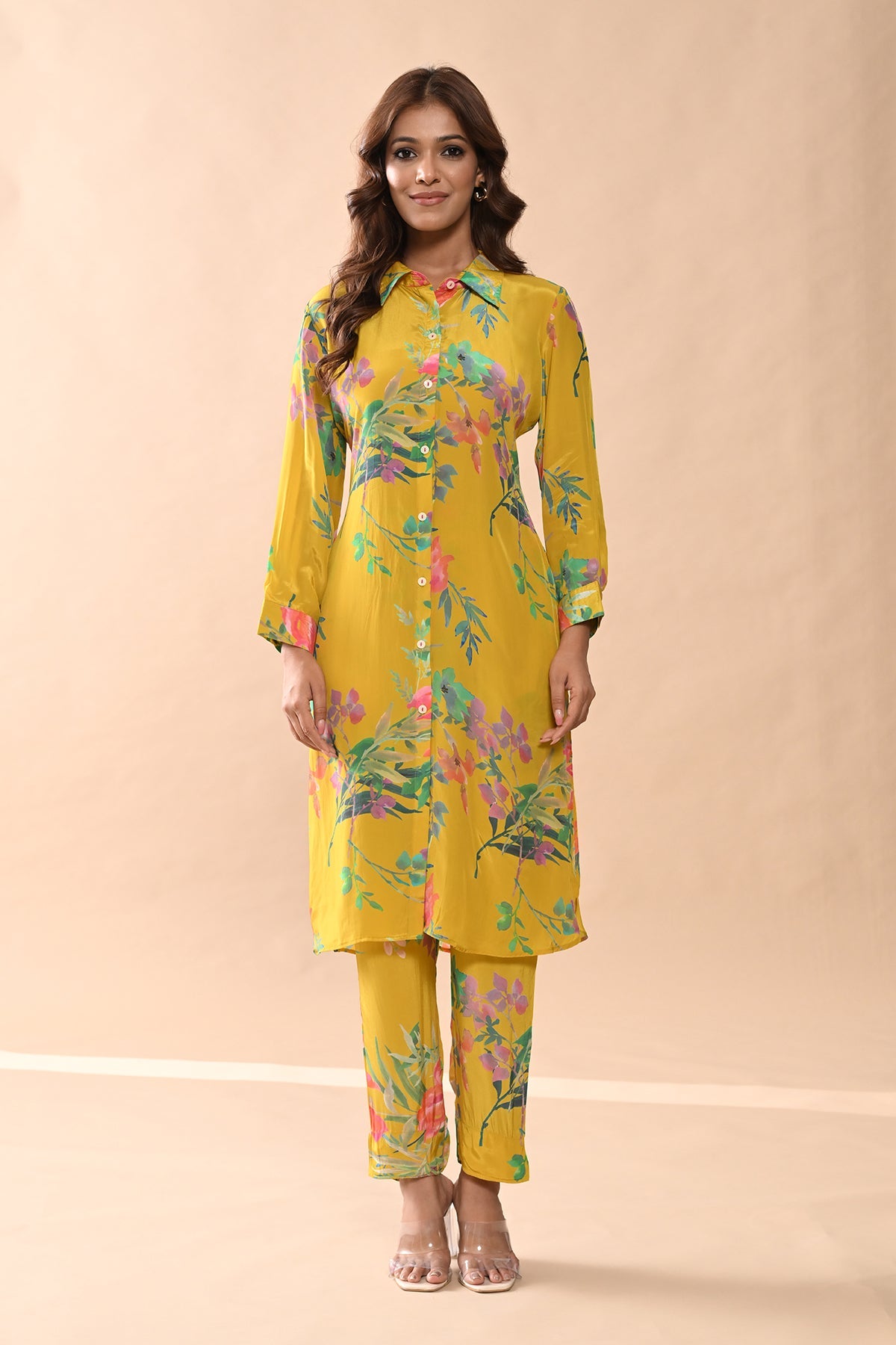 Yellow Printed Kurta Set
