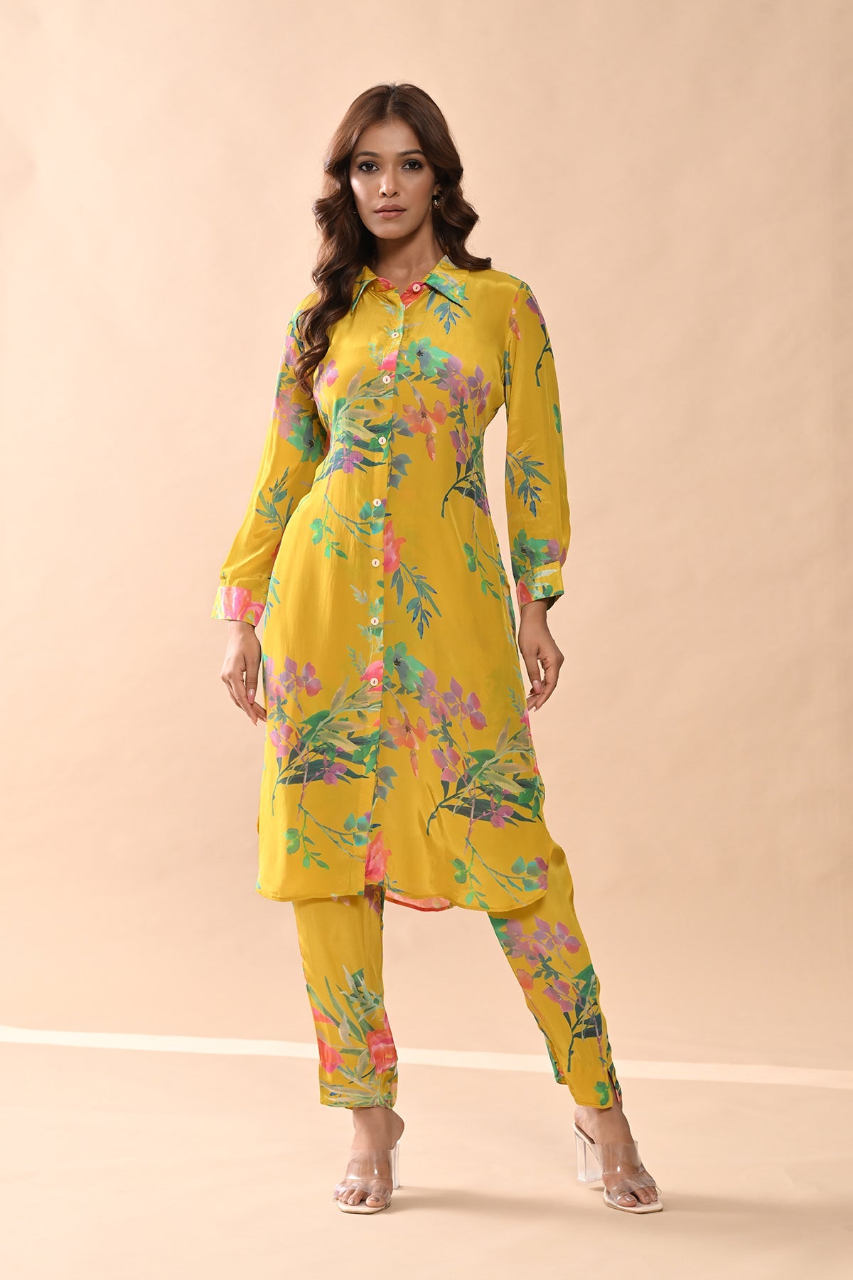 Yellow Printed Kurta Set