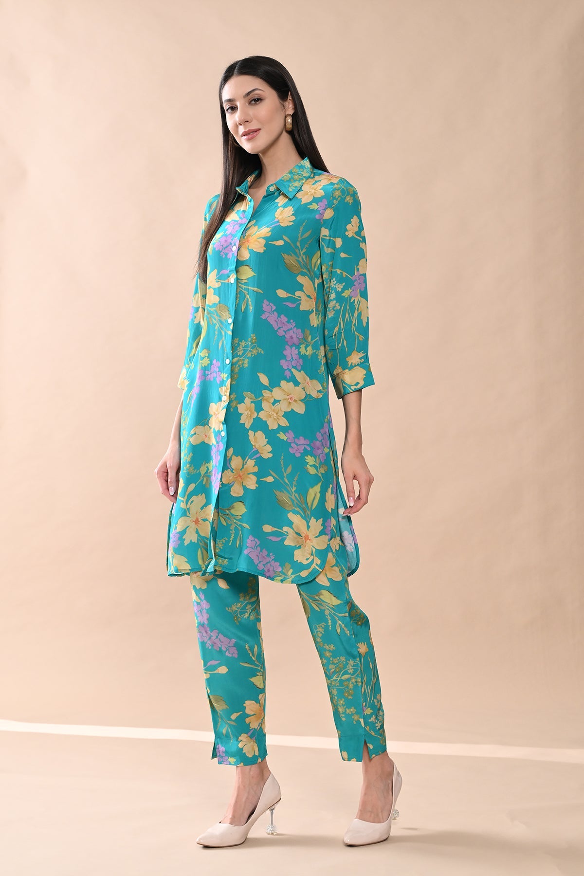 Green Printed Kurta Set