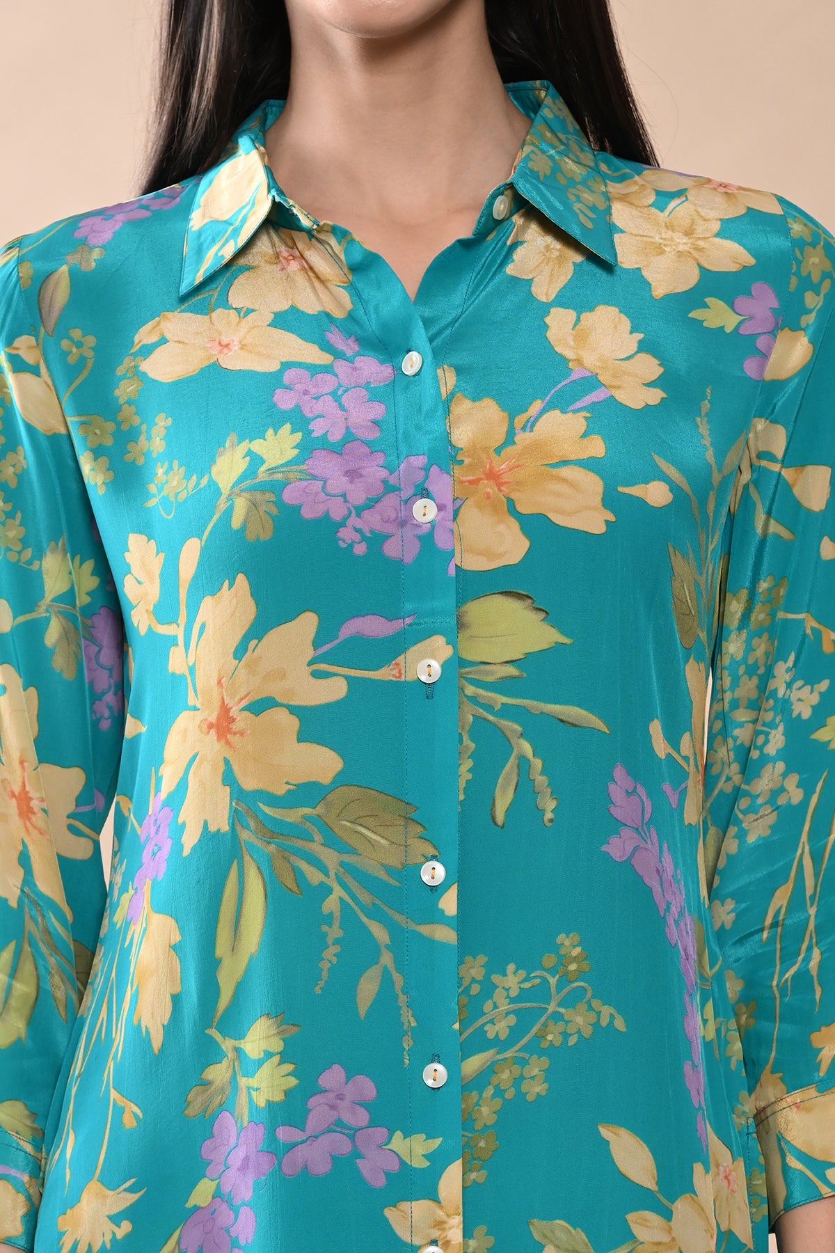 Green Printed Kurta Set