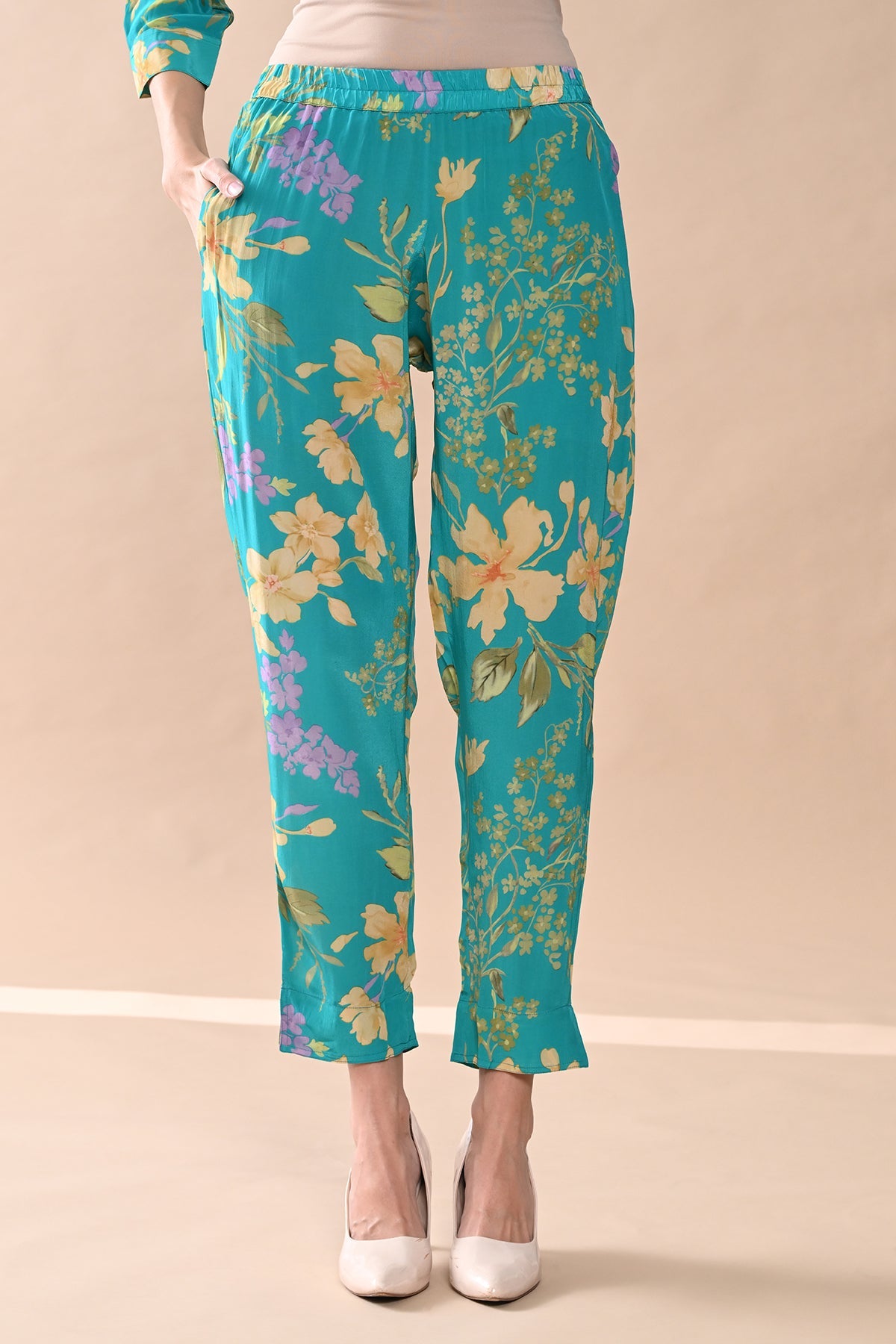 Green Printed Kurta Set