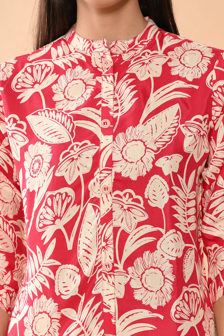 Pink Printed Straight Top