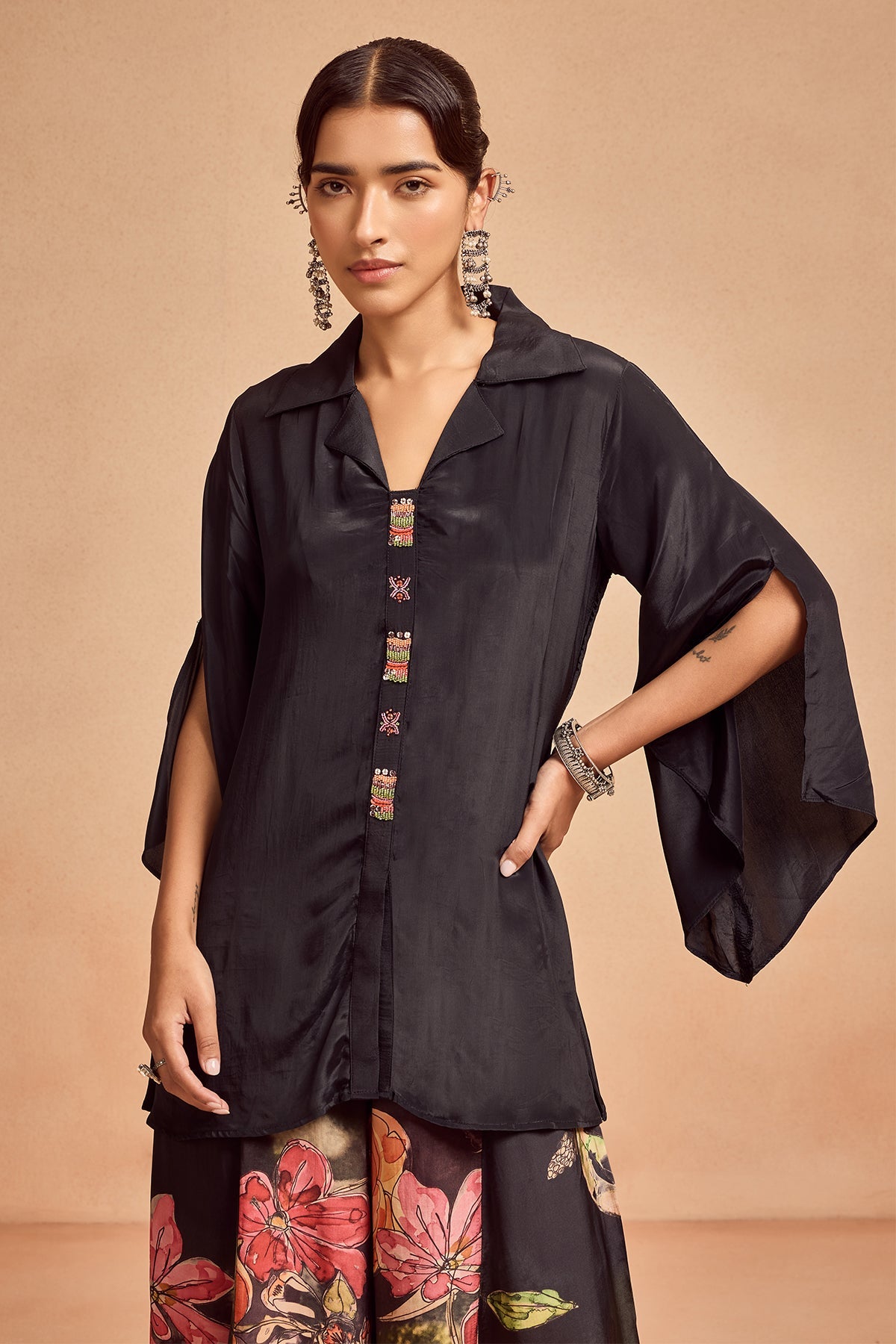 Black Printed Co-Ord Set