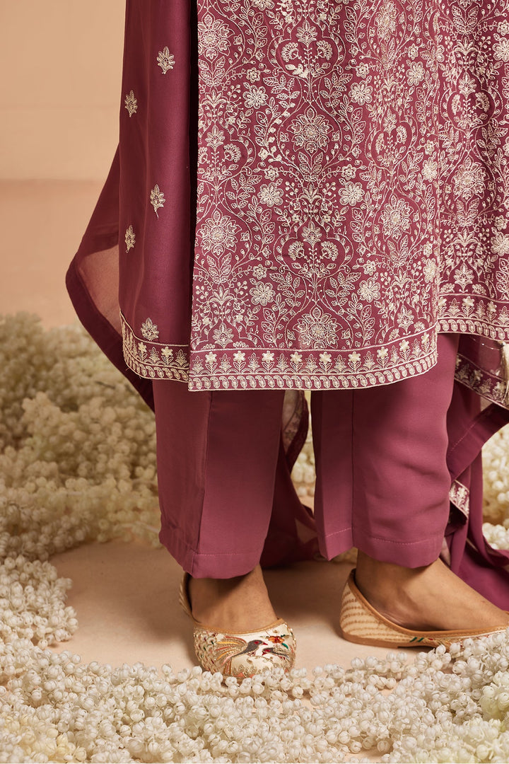 Pink Embroidered Kurta Set