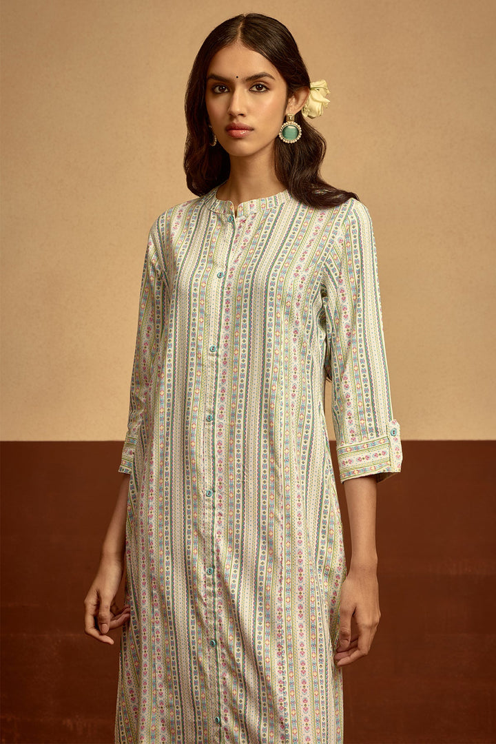 White Printed Kurta