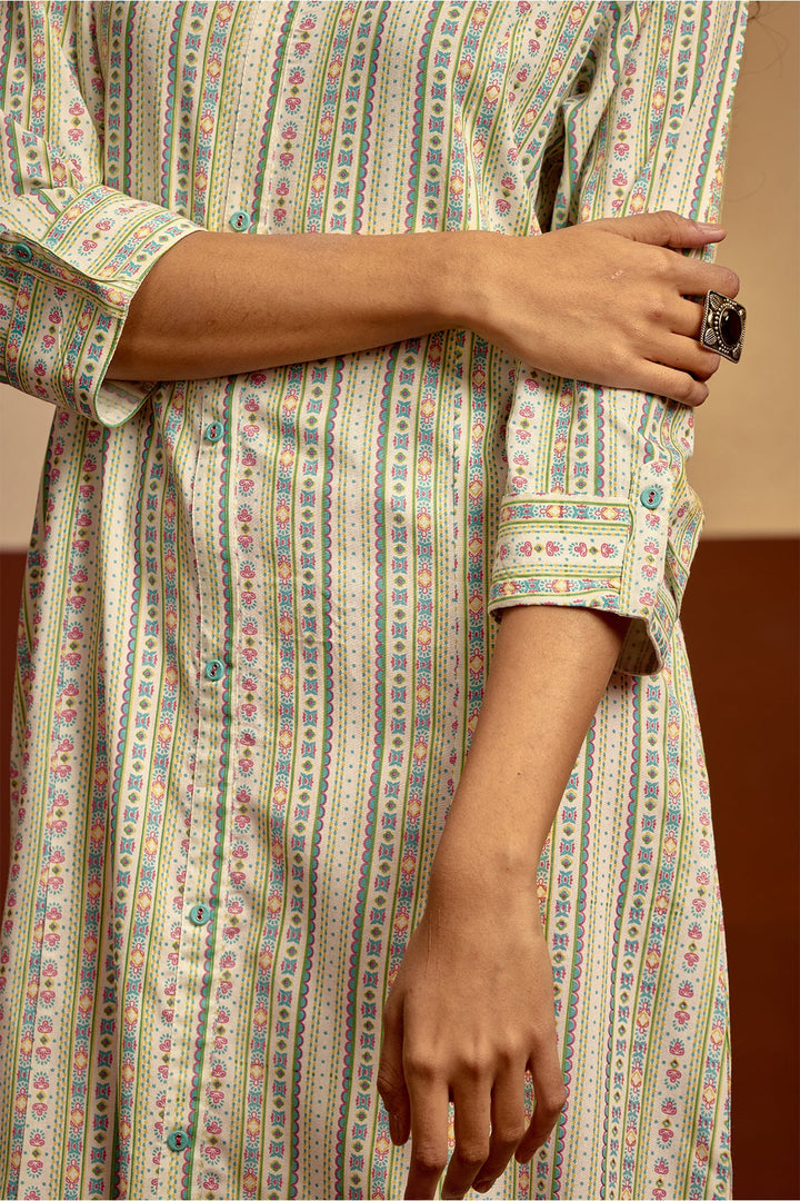 White Printed Kurta