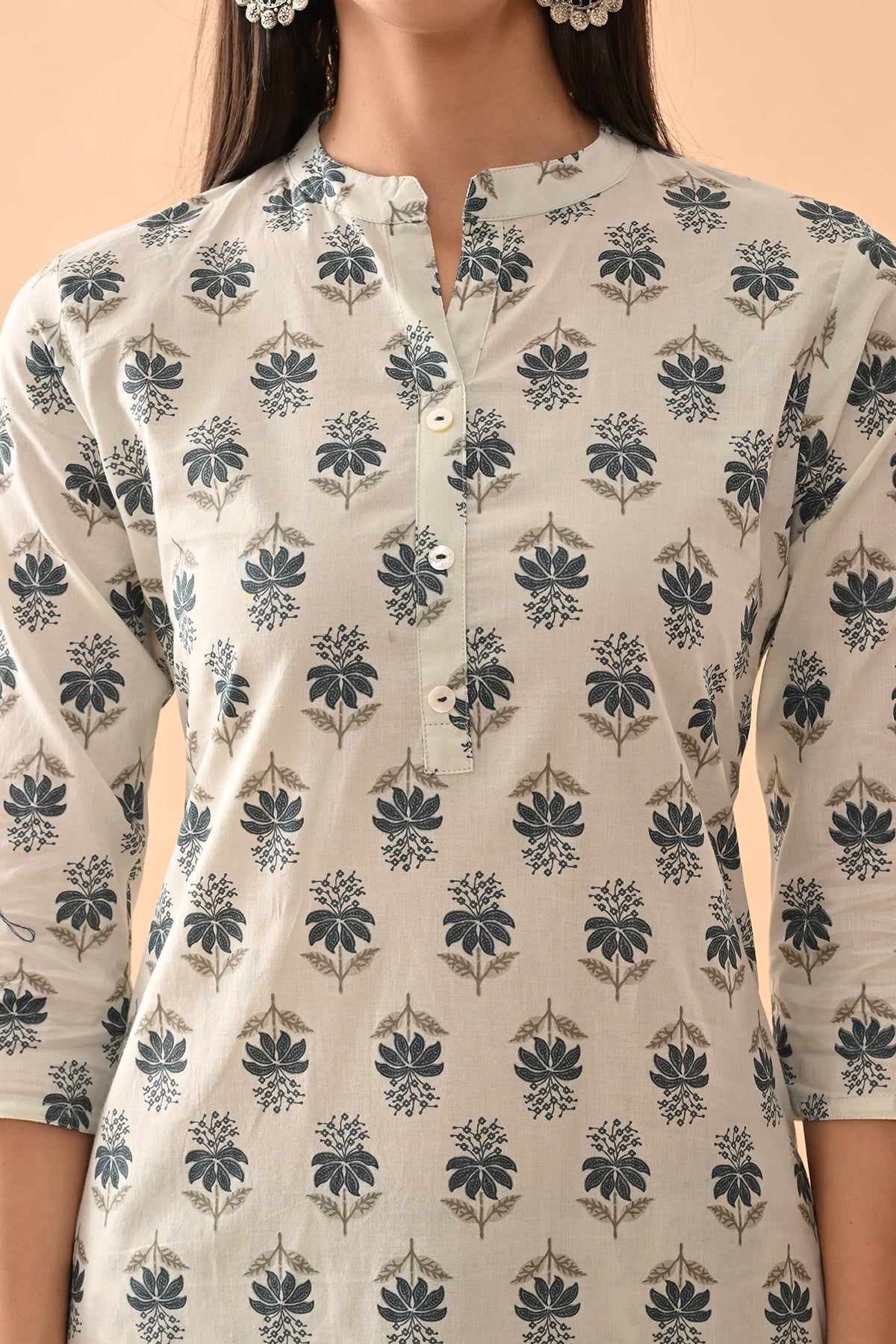 Green Floral Printed Kurta Set