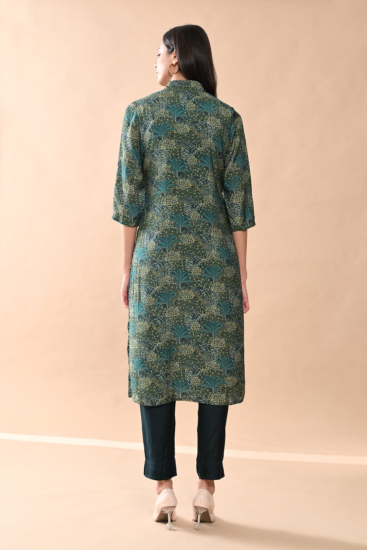 Green Printed Kurta Set