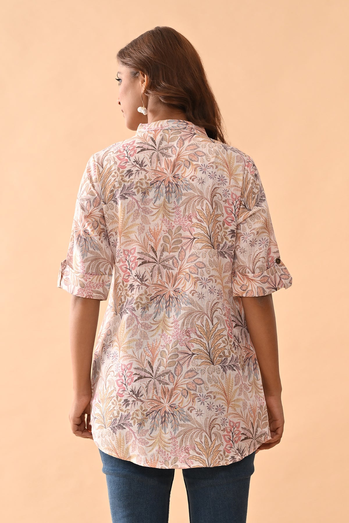 Beige Printed Top