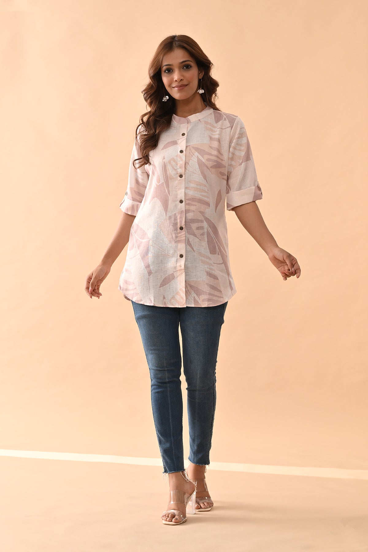 Cream Printed Top