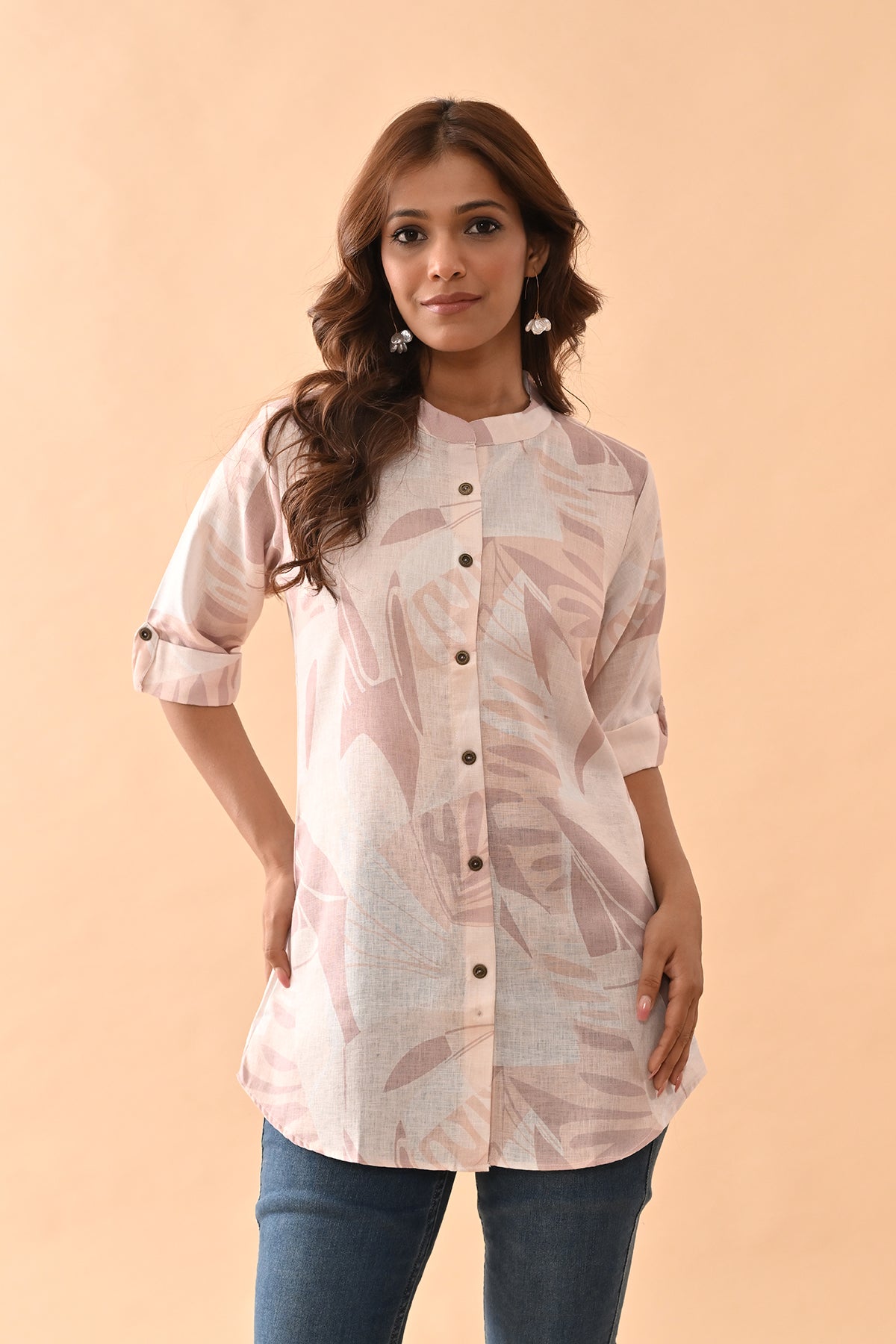 Cream Printed Top