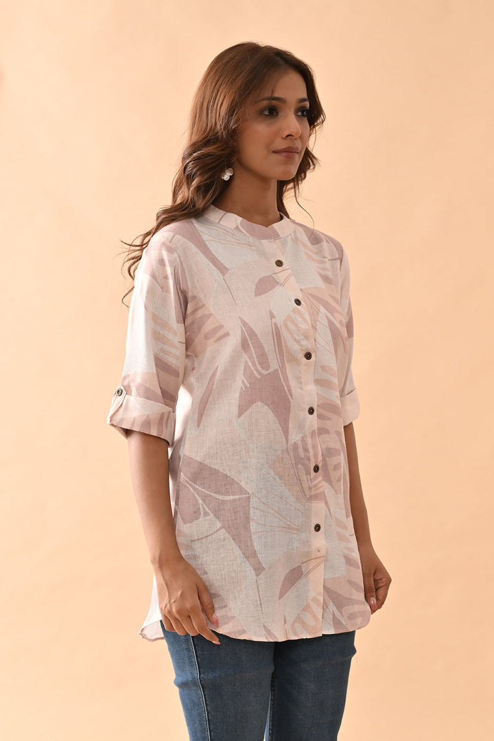 Cream Printed Top