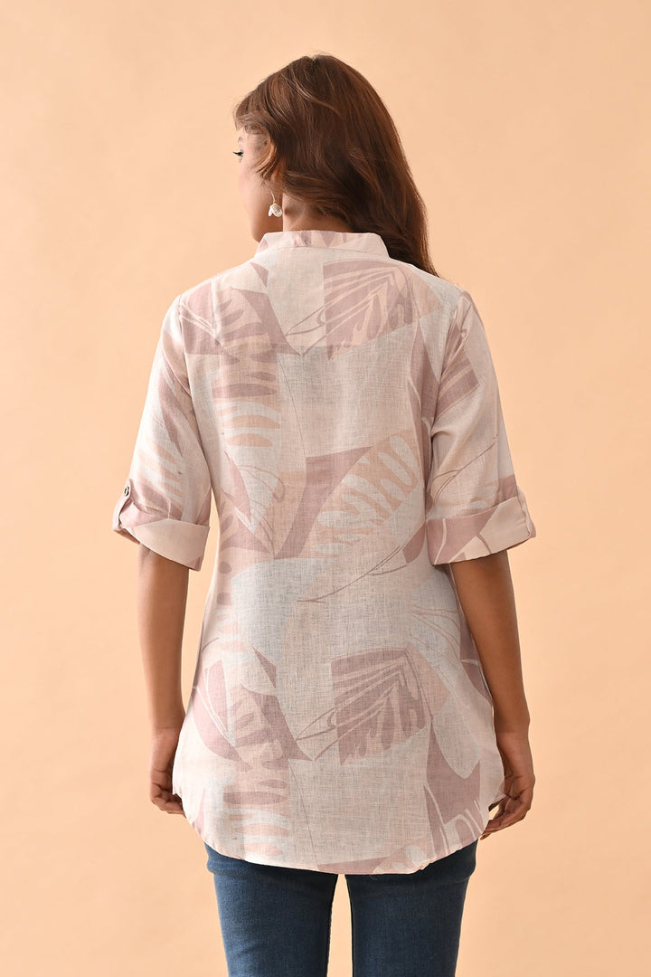 Cream Printed Top