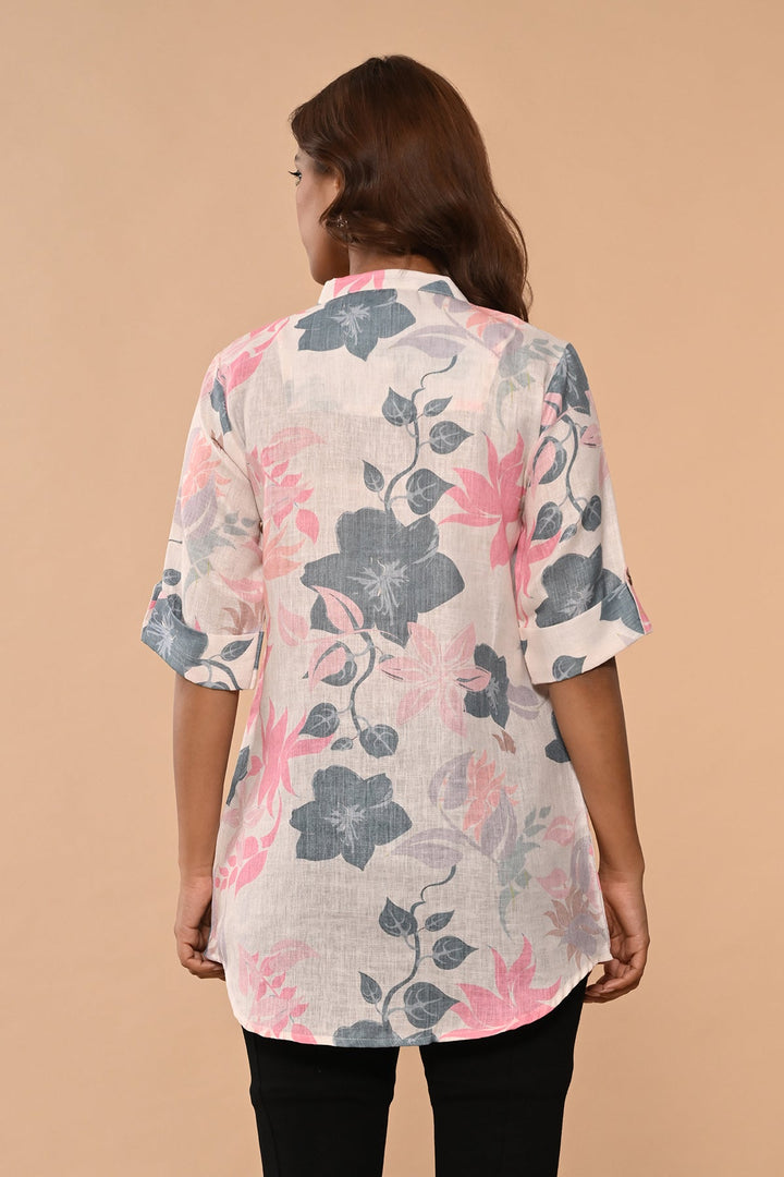 Cream Printed Top
