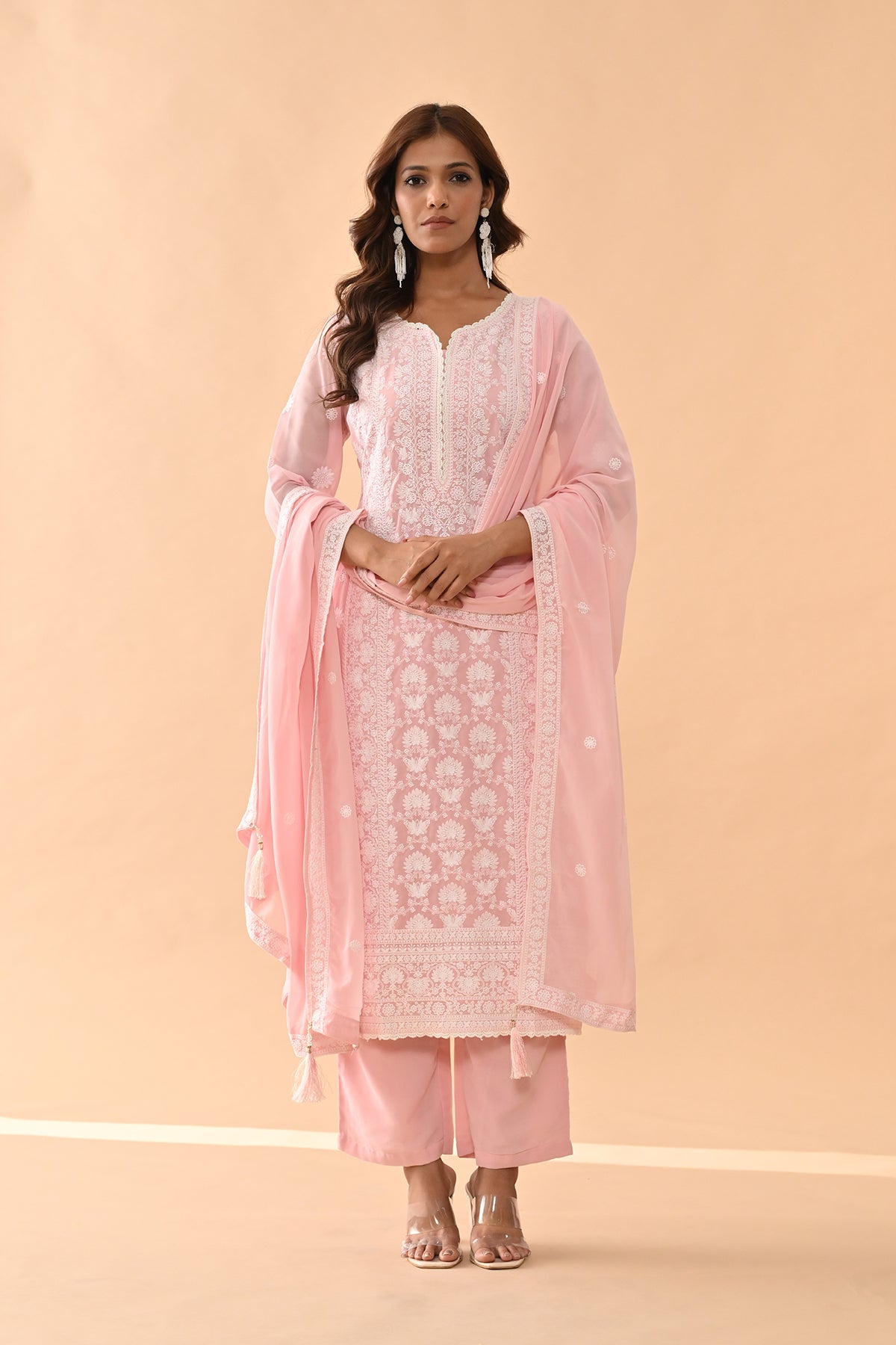 Pink Embroidered Kurta Set