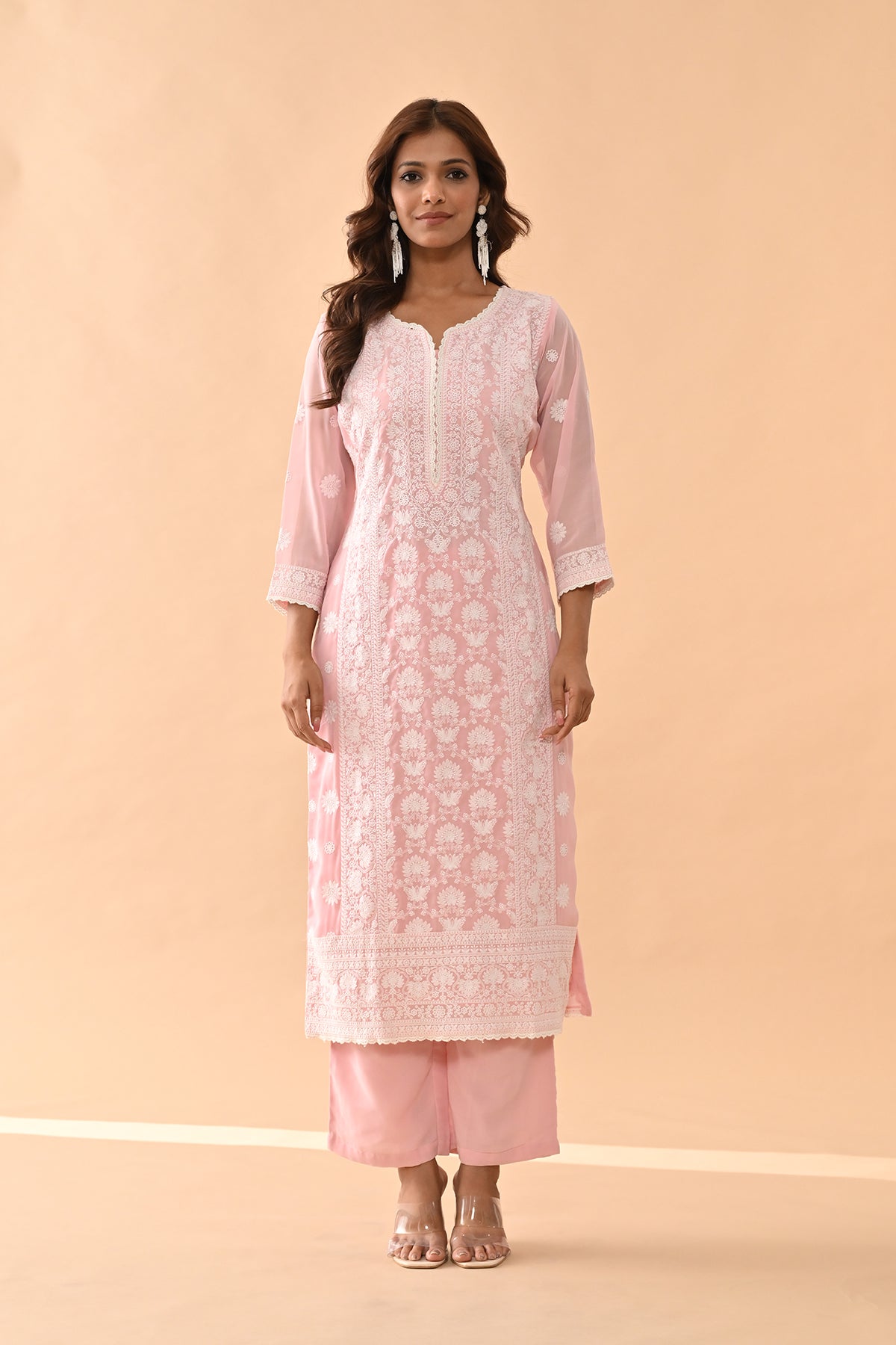 Pink Embroidered Kurta Set