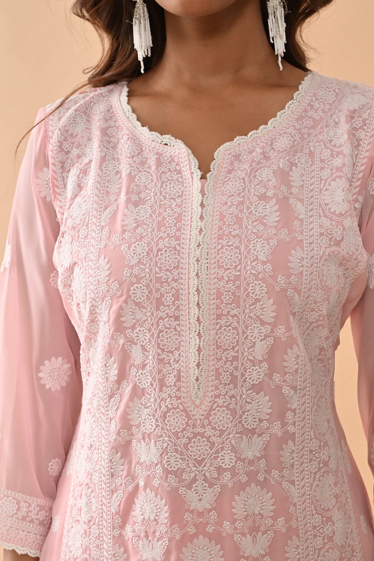Pink Embroidered Kurta Set