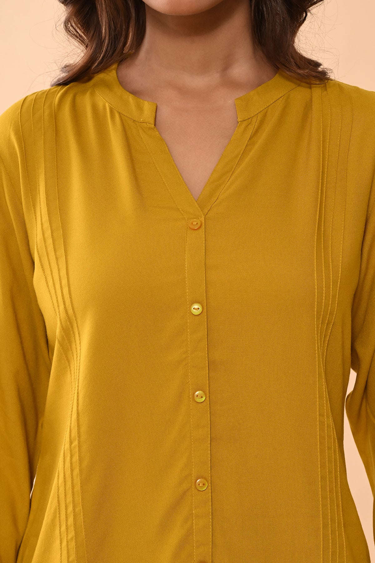 Mustard Solid Straight Top