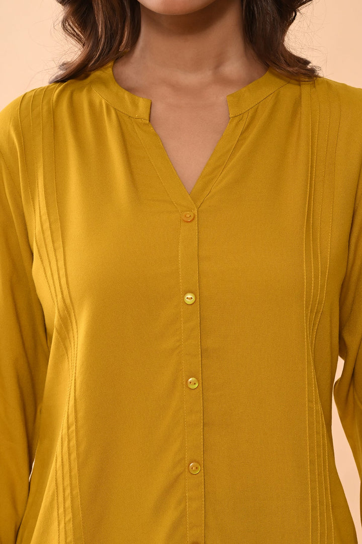 Mustard Solid Straight Top