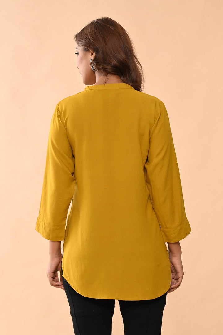Mustard Solid Straight Top