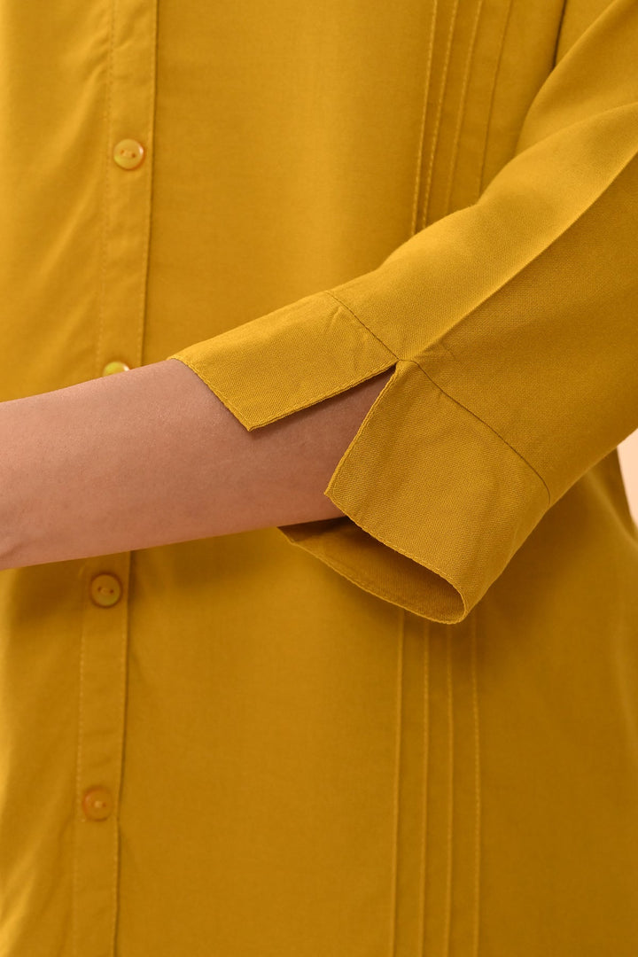 Mustard Solid Straight Top