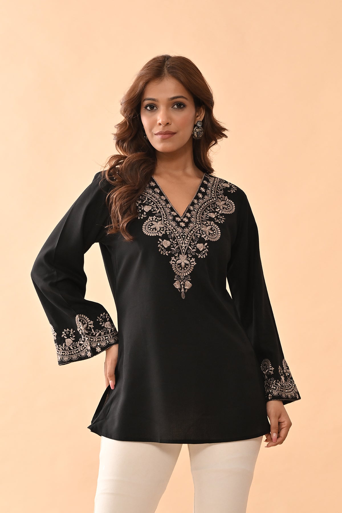 Black Embroidered Top