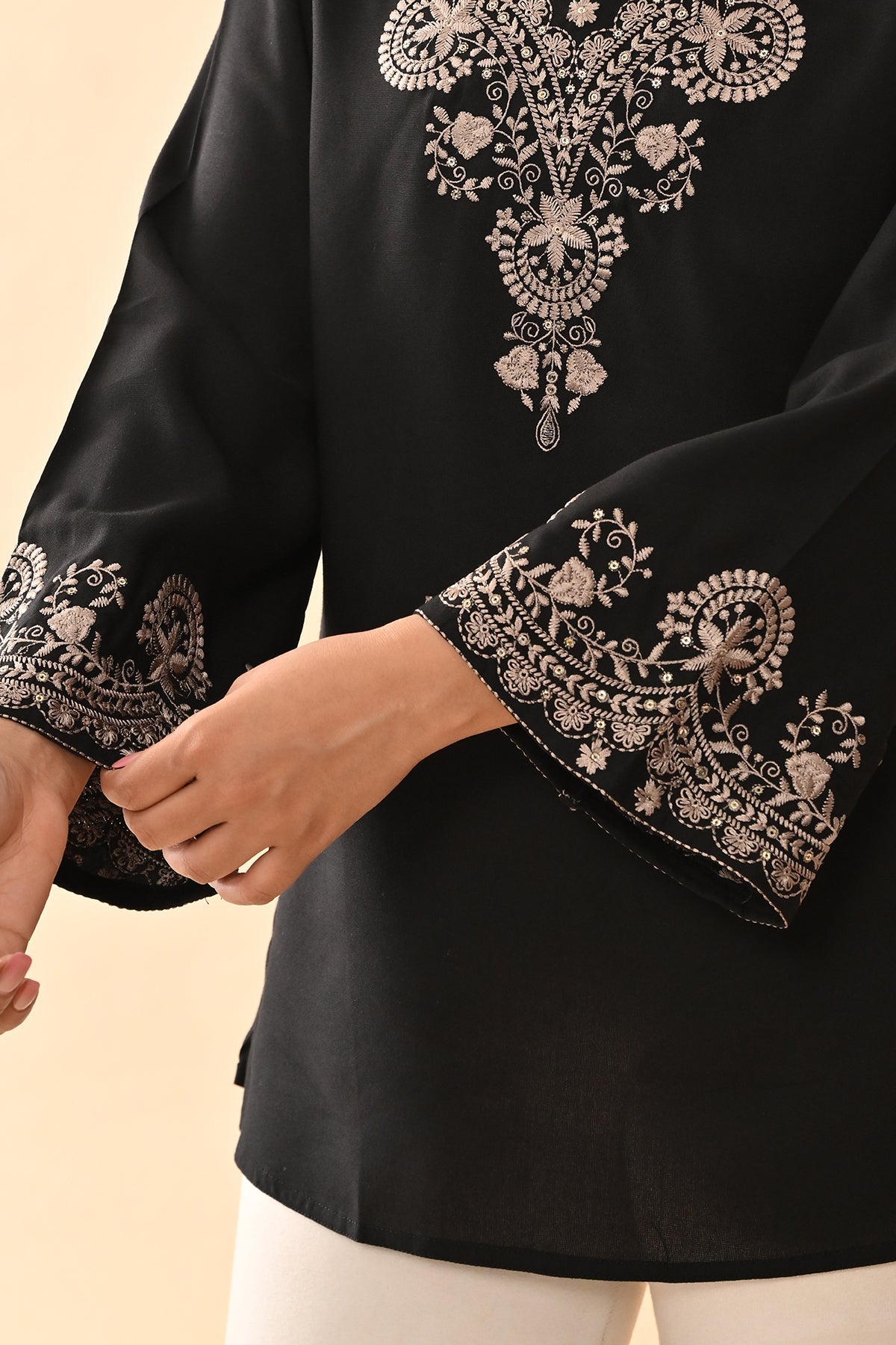 Black Embroidered Top