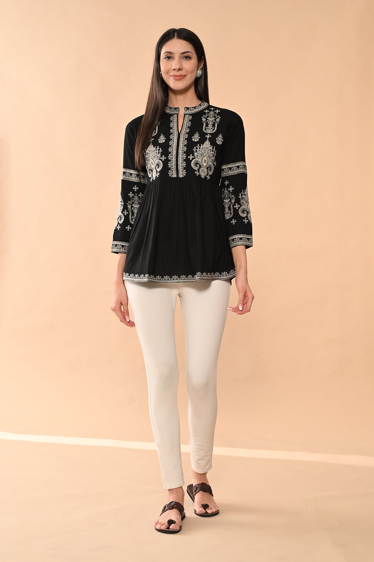 Black Embroidered Top
