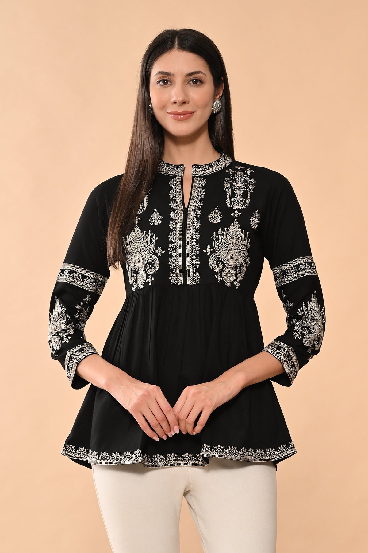 Black Embroidered Top