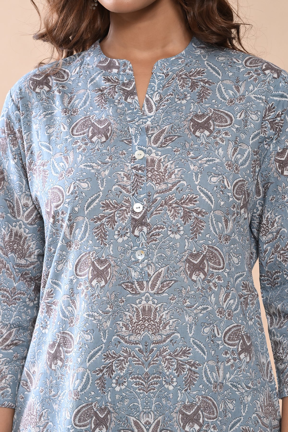 Blue Printed Kurta Set
