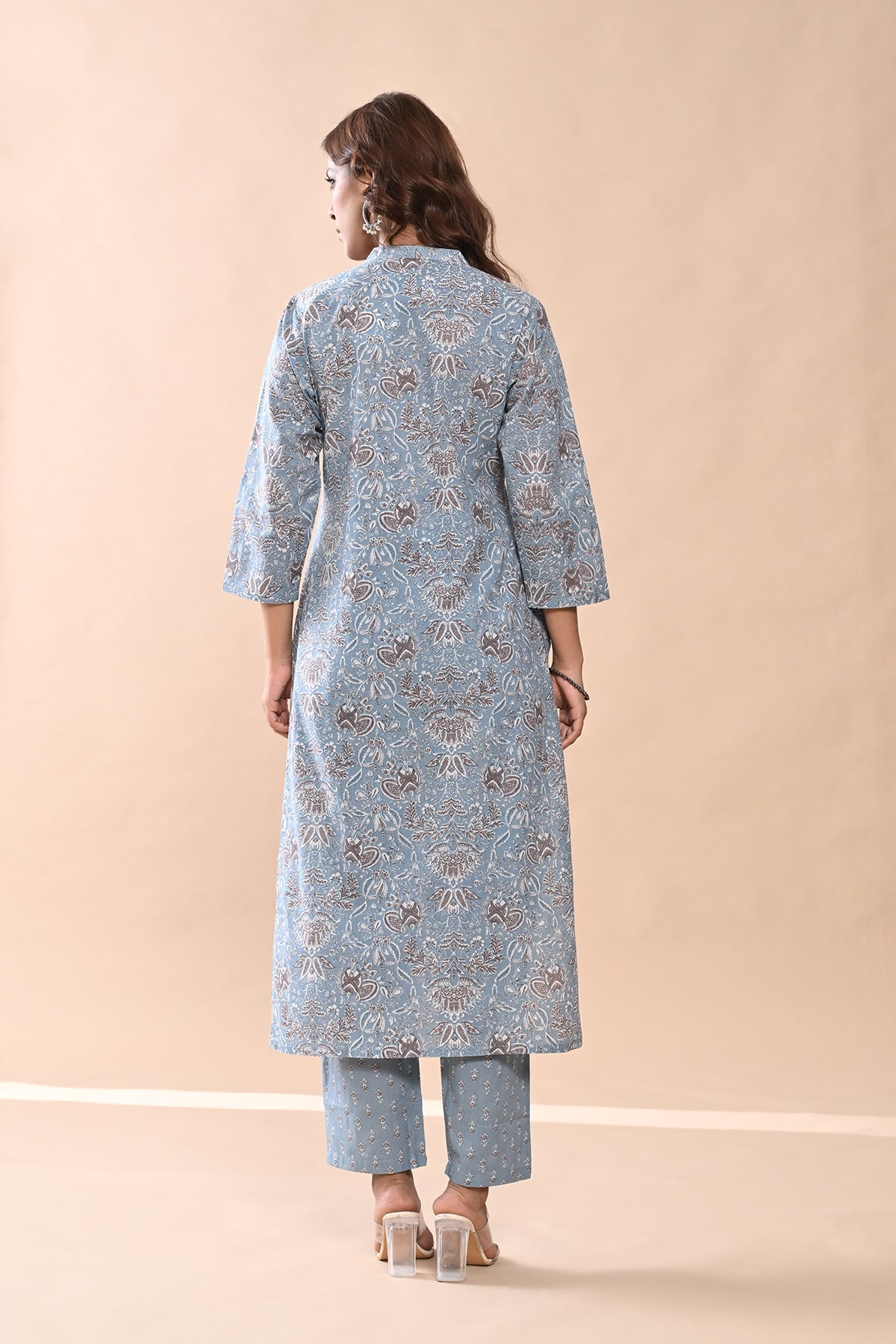 Blue Printed Kurta Set