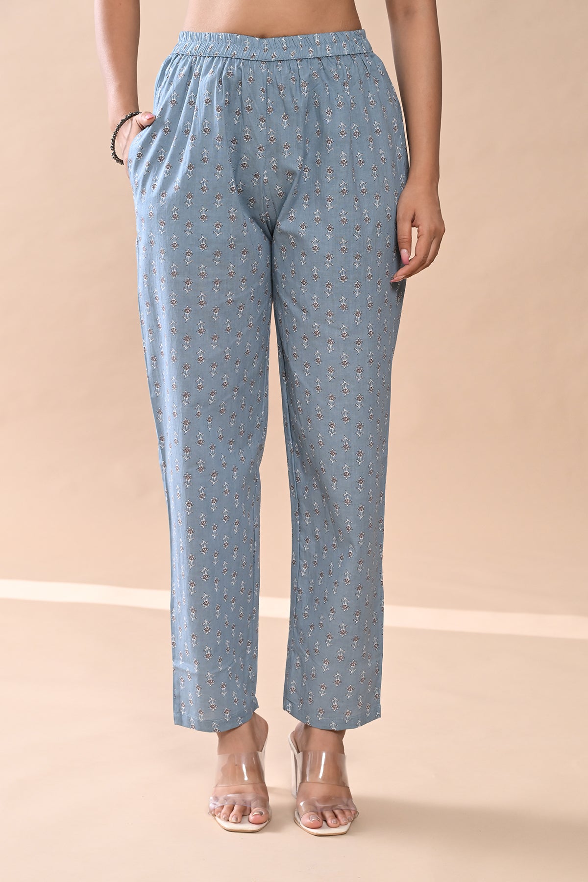 Blue Printed Kurta Set
