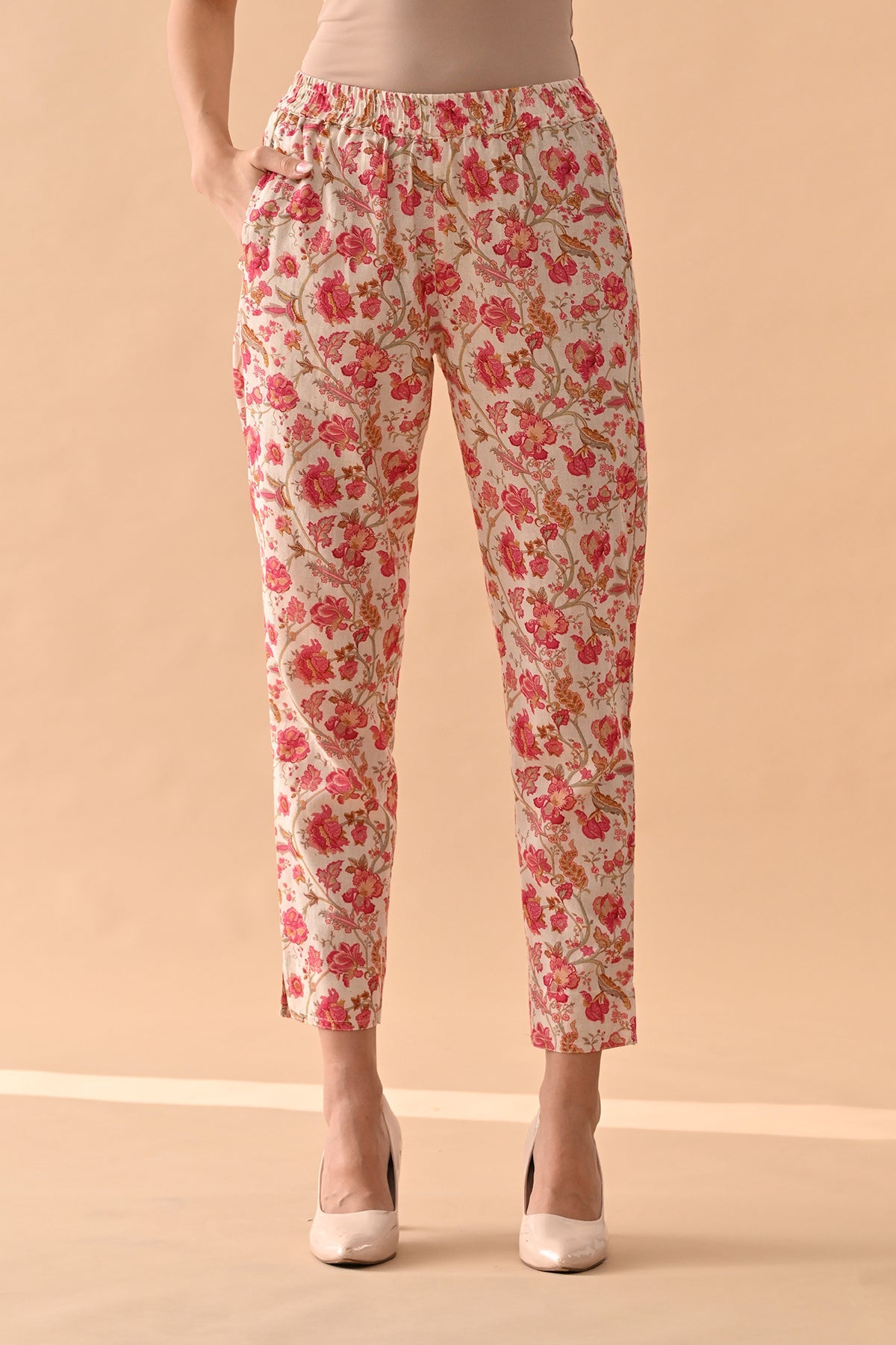 Cream Embroidered Kurta Set