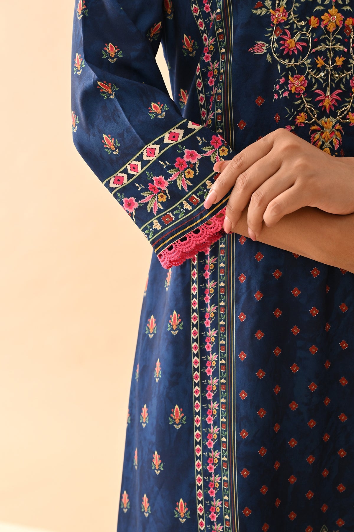 Blue Printed Kurta Set