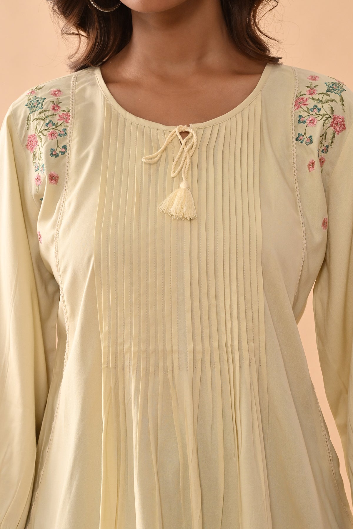 Cream Embroidered Top