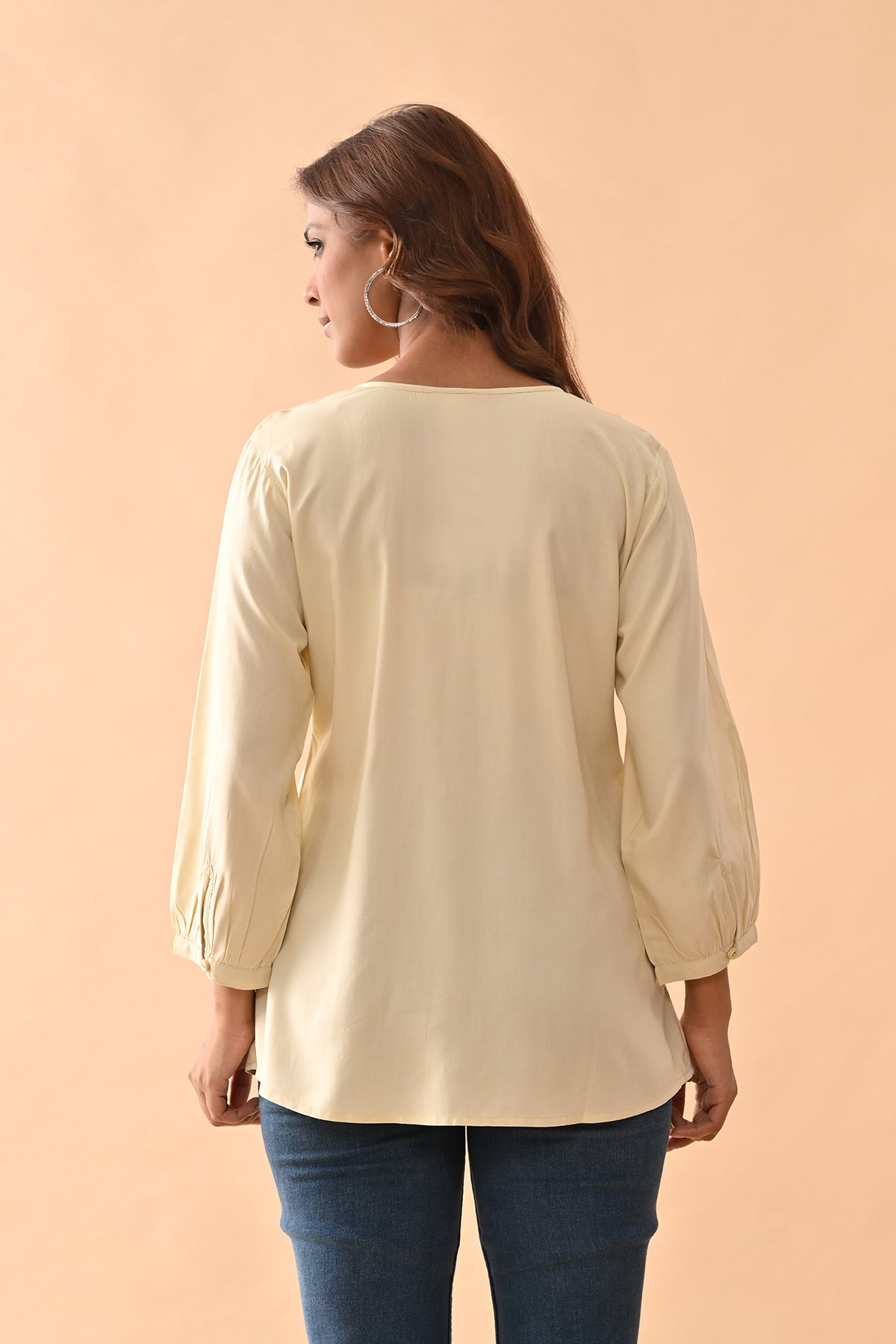 Cream Embroidered Top