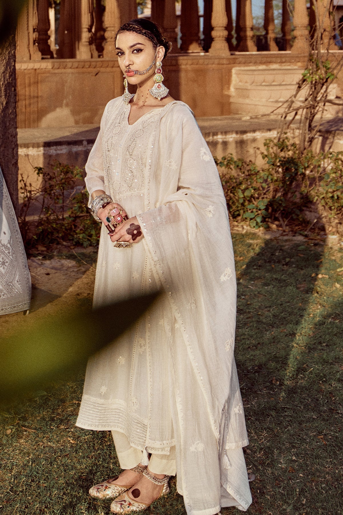 Cream Straight Kurta Set